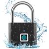 SPORWAY Blocco di impronte digitali, ricarica USB, lucchetto senza chiave IP55, impermeabile, piccolo lucchetto con impronte digitali per Gym, ufficio, casa, giardino, armadio (nero)
