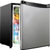 Upstreman Mini Frigo bar con congelatore, 46L, Silenzioso,Porta reversibile,Termostato Regolabile, Risparmio Energetico, Frigorifero Piccolo da camera, ufficio,Hotel, Acciaio Inox -FR17
