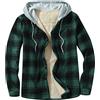 Generico Pullover Cappotto da Giacca da Uomo con Fibbia composita e Fibbia con Cappuccio in Velluto a Quadri su Un Lato per Uomo Autunno e Inverno Giubbotto Aviatore Invernale Capotto Giaccone (Green, L)