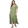FIORELLA RUBINO: Vestito Lungo in Viscosa ECOVERO Curvy Size Verde Chiaro Stagione Primavera Estate 2024.