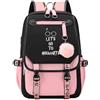 Meetiger Ladies Youth Children Travel Backpack Harry Magic School Bag Fits 15.6-Inch Laptop Backpack Pink-A