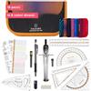 CALCUSO GEOMETRY SET PRO con compasso e squadra - Conjunto di matematica perfetto per scuola, ufficio, università e disegni - Ideale come set di geometria per l'istruzione secondaria