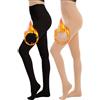 Hiltzo Collant e Calzamaglie Termiche Donna Invernali Collants Foderati Termico Donna Leggings Termici, color carne + nero,s-m