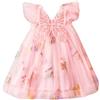 UUAISSO Vestito Tutu Bambina Senza Maniche Vestito Tulle Farfalla Ricamo Festa Compleanno Principessa Vestito Estivo rosa 6-12 mesi