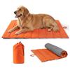 UNIKOME Cuccia Cane Grande per Interno e Esterno, Cuscino Cane Impermeabile, Facile da Lavare, Pieghevole, Resistente Materassino Cani/Gatto/Pet per Viaggi All'aperto (Arancione+Grigio, 110x68cm)