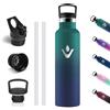 Vikastar Borraccia Termica, 0.75L Senza BPA, Thermos per Bevande Calde, Acciaio Inox, Borraccia Termica 750 ml, a Prova di Perdite, Bottiglia Termica per Sport, Palestra, Ciclismo, Verde & Blu