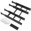 SpaceAid, Divisori per cassetti in bambù con inserti ed etichette, organizer regolabili per la casa, per cassetti di cucina o ufficio, 4 divisori con 9 inserti (43,2-55,9 cm, nero)