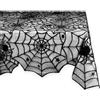 DII Collezione da Tavolo con Sovrapposizione in Pizzo Nero Decorazione Gotica di Halloween, Poliestere, Spider Web, Tablecloth, 54x72
