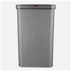 Tower T838005G - Pattumiera rettangolare con sensore esterno rivestito a prova di impronte digitali, in plastica, 50 l, colore: Grigio