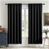 CUCRAF Tende oscuranti per finestre, con tasca per asta, isolamento termico, per camera da letto e soggiorno, set di 2 pannelli. 132 x 160 cm, nero