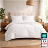 Komfortec Biancheria da letto premium super soft 3 pezzi copripiumino 240x220 cm + 2 federe 40x80 cm, 100% microfibra spazzolata, bianco
