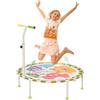 Nukdey Trampolino per bambini per esterni e interni Ø101cm, mini trampolino pieghevole per il fitness con impugnatura in schiuma regolabile in 3 posizioni e ventose antiscivolo, carico massimo 250 kg(Verde)