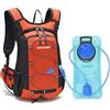 Arvano Zaino Bicicletta 15L, Leggero Zaino Idratazione con Sacca Acqua per Ciclismo Sci bici Mountain Bike Corsa Running Snowboard per Uomo Donna (Arancione, Taglia unica)