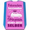speecheese Disco da parcheggio principessa, con scritta in lingua tedesca Patente di guida, accessori per auto per piloti di età maggiorata, evita le pene durante il parcheggio, le donne rosa e le