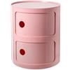HHDOMLTH Comodino Rotondo Con Cassetti, Comodino Moderno Rimovibile, Comodino In Plastica, Tavolino Con Anta Scorrevole Per Camera Da Letto/bagno/ufficio, Contenitore(Pink)