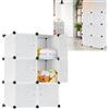 TANYEAR Tantear, scarpiera in plastica, sistema di scaffalatura combinata, con ante, armadietto pieghevole, portatile, per giocattoli, vestiti, 6 cubi