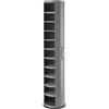 Emporium Living - Metalpop Scarpiera Girevole a 360 ° in Metallo con Ripiani Rotondi in PVC Grigio - ⌀40x173 cm - Made in Italy