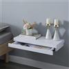 [en.casa] Mensola con Cassetto Consolle da Parete Mensola da Muro Comodino Sospeso con Cassetto Integrato 60 x 23,5 x 8 cm - Bianco