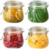 CEWROM Set di 4 vasetti per conserve con chiusura a leva, 500 ml, in vetro, per caffè, zucchero, noci, spezie