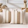 Aisybaklyn Cuscini Divano 40x40 Federe Cuscini Bohémien Marrone Cotone e lino Intrecciato Moderno Fodere Cuscini Elegante Macramè Cuscino Decorativo per Divano Camera da Letto Sedia di Casa Set di 2