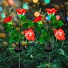 ZVO Lampade Solari da Giardino, 2 pezzi Luci Giardino Energia Solare per Fiore di Rosa con 6 LED, Illuminazione Fiori Decorativa Impermeabile per Terrazza Natale Halloween Vialetto Prato(Rosso)