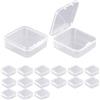 Jyvex 15Pcs Scatoline Plastica Trasparente, 5,5 x 5,5 x2cm Scatoline Trasparenti, Mini Contenitori Plastica con coperchio piccole per perline, tappi per le orecchie, e più piccoli oggetti