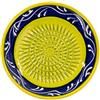 Kaladia - Piatto per grattugiare in ceramica - ideale per zenzero, parmigiano, ecc. - Motivo: verde e blu - Diametro: 12 cm - Fatto a mano e dipinto a mano - Made in Spagna