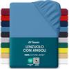 Flowen Lenzuola con Angoli una Piazza e Mezza 120x190 cm Blu Navy in 100% Puro Cotone per Materasso fino a 30cm Tessuto Anti-Acaro e Traspirante di Alta Qualità Morbido Durevole e Lavabile in Lavatrice