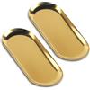 ALAHUGYEF 2 pcs Vassoio decorativo dorato, Vassoio per gioielli ovale, 30x12 cm | Vassoio da servizio oro,Vassoietto portaoggeti in acciaio inox, Ciotola Vassoio per cosmetici, frutta, dessert, candele