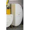 Dmora Credenza Boretto, Buffet da Soggiorno, Madia da Salotto, Dispensa da Cucina, 60x32 h133 cm, Bianco e Oro