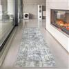 HUGEAR Tappeto lavabile a macchina 60 x 180 cm grigio corridoio zona tappeti interni accento tappeto moderno astratto basso pile distressed cucciolata soggiorno sala da pranzo cucina antiscivolo