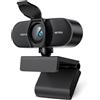OFFCUP 1080P Webcam PC con Microfono Cancellazione del Rumore, Web Cam Full HD 1080p USB Web Camera Streaming Videocamera Plug & Play PC Laptop Desktop per Videochiamate Conferenza e Studio