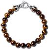 GAVU Bracciale da Uomo in Occhio di Tigre, Bracciale di Perline di Pietre Naturali L