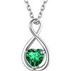 Suplight Collana argento 925 donna con ciondolo infinito e pietra di smeraldo collana donna con pietra verde mese maggio collana donna smeraldo collana donna verde