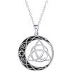 Arrebol Nodo Celtico Collana Donna Argento 925 Collana Nodo Della Strega Anallergici, Originali Gioielli per Donna Moglie Figlia - Regolabile |45cm+5|