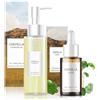 Allony 2 Pezzi Centella Cleansing Oil + Siero Centella Asiatica, Olio Struccante Viso e Occhi , Siero Viso Coreano, Centella Asiatica Skincare Lenitivo e Idratante, Pulizia Delicata, Adatto a Tutti i Tipi di