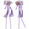 Kawaii-Story C-117-2 viola forma a ventaglio coniglietto fatto a mano sakura fiore di ciliegio tessuto fiori nappine fermaglio per capelli giapponese geisha kimono Cina Hanfu Accessir