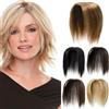 PARXITN Extension Con Clip in Capelli Veri, Topper per Donna, Toupet, 15 cm