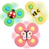 Ainiv Ventosa Spinner Top Giocattoli, 3PCS Ape Farfalla Coccinella Animali Simpatici Giocattoli per Il Bagno del Bambino, Ventose Girevoli Giocattoli per Bambini,Giocattoli Sensoriali per Bambini