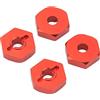 Oumefar 4PCS RC Esagonale Ruota RC Esagonale Adattatore RC Esagonale Accoppiatore per E Revo 1/16 RC Auto(Rosso)