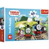 Trefl 60 Pezzi Colorati con i Personaggi Delle Fiabe di Tom & Amici, Treni, Intrattenimento Creativo, Divertimento per Bambini dai 4 anni in su Puzzle, Colore Thomas & Friends, Viaggio, 17379