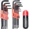CCLIFE Chiavi Torx Set Chiavi Esagonali 19 pz, 1.5mm-10mm & T10-T50 Cr-V Testa Sferica con Impugnatura a T Brugola