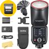 Godox V100O V100 O V100-O Round Head Camera Flash for Olympus Panasonic Camera Flash Speedlite Speedlight,100Ws 2.4G TTL1/8000 HSS,400 Full Power Flashes,7.2V/2980mAh Li-ion Battery,1.7s Recycle Time