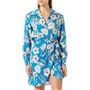 Pinko Abilitato Abito Jaquard Stampa Vestito Casual, TBN_Turchese/Burro/Nero, 46 Donna