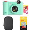 KODAK Smile+ 2-in-1 Fotocamera Digitale & Stampante Foto Bluetooth - Pacchetto Iniziale + Custodia + Carta Zink 20pz - 10MP - Verde