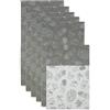 DII - Rivestimento per frigorifero, non adesivo, tagliato su misura, 30,5 x 61 cm, motivo mercato, 6 pezzi, colore: grigio
