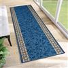 TAPISO Agadir Tappeto Passatoia Runner Antiscivolo Pelo Corto Al Metro Design Moderno Motivo Astratto Sfumature Blu Navy Corridoio Cucina Ingresso Entrata Ufficio 67 x 280 cm