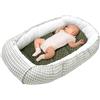 Medi Partners Riduttore Lettino Neonato - 100x60x15 Nido Antisoffoco Neonati Bozzolo Culla per Bebè Cuscino 100% Cotone Minky (Griglia con oliva Minky)