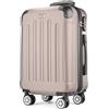 POSH Valigia rigida con ruote trolley bagaglio a mano, grande, media, piccola in ABS, Set di valigie leggere da 3 pezzi nelle misure M-L-XL (champagne, XL)