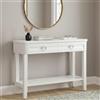 Dmora - Consolle Pine, Tavolo multiuso, Mobiletto d'appoggio, Scrivania da corridoio, 110x40 h82 cm, Bianco